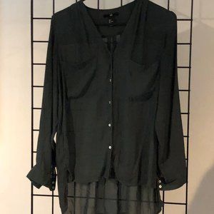 H&M Women's Dark Green Blouse